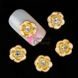 Decoratiuni 3D Metalice 124 Trandafiri Crem cu Stras 